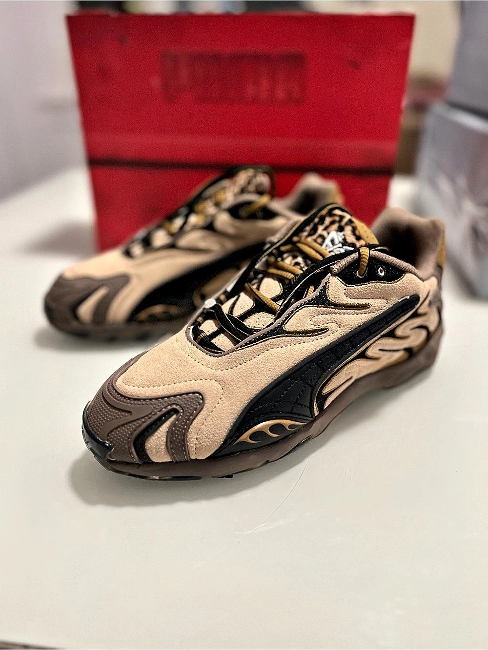 Puma Rocky Lite Wns Leopard Print Sneakers US 9 Like New